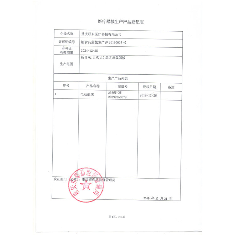 02电动病床生产备案